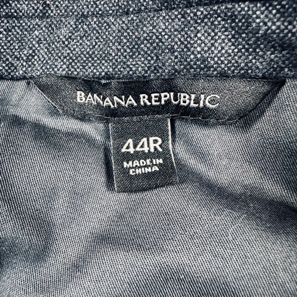 Banana Republic 44R Slim Fit Birdseye Jacket Dark Charcoal Cotton Blazer 488698